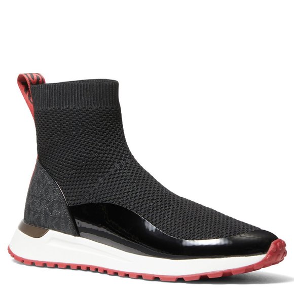 Michael Kors Black MK Signature Bodie Bootie Boots Sneakers Shoes Flats 7.5 NEW - Picture 1 of 4